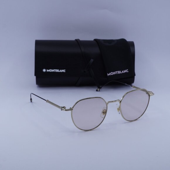 Montblanc MB0060S 002 Square Sunglasses - Gold/Black/Brown main image 8